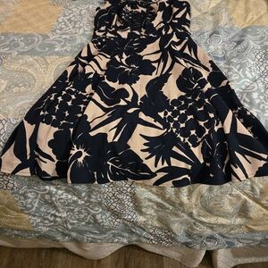 Signature Navy and Tan Floral Dress